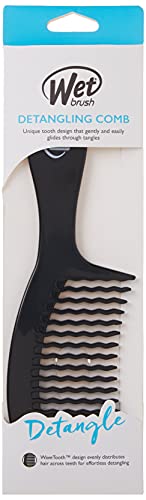 Moist Brush Huge Tooth Detangling Comb in Black - WaveTooth Design for Easy Tangle Elimination - Preferrred for Making use of Conditioners and Hair Masks - Light on Hair