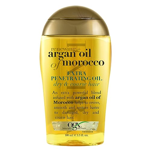 OGX Further Energy Argan Oil Hair Remedy, 3.3 fl oz - Intensive Moisturizing Serum for Dry, Broken, and Coarse Hair, Freed from Parabens and Sulfates