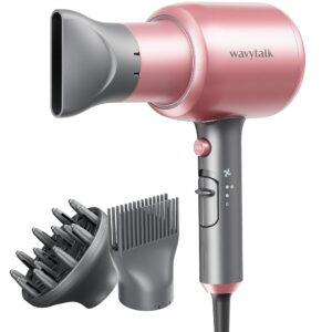 Wavytalk Skilled Ionic Hair Dryer with Diffuser and Comb for Curly Hair – 1875W Excessive-Energy Ceramic Know-how for Fast, Quiet, and Salon-High quality Drying